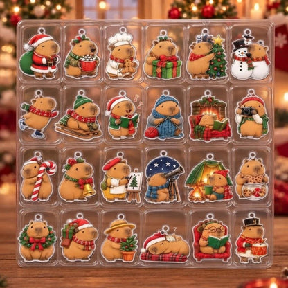 2026 Capybara Christmas Advent Calendar 24 Day Charms