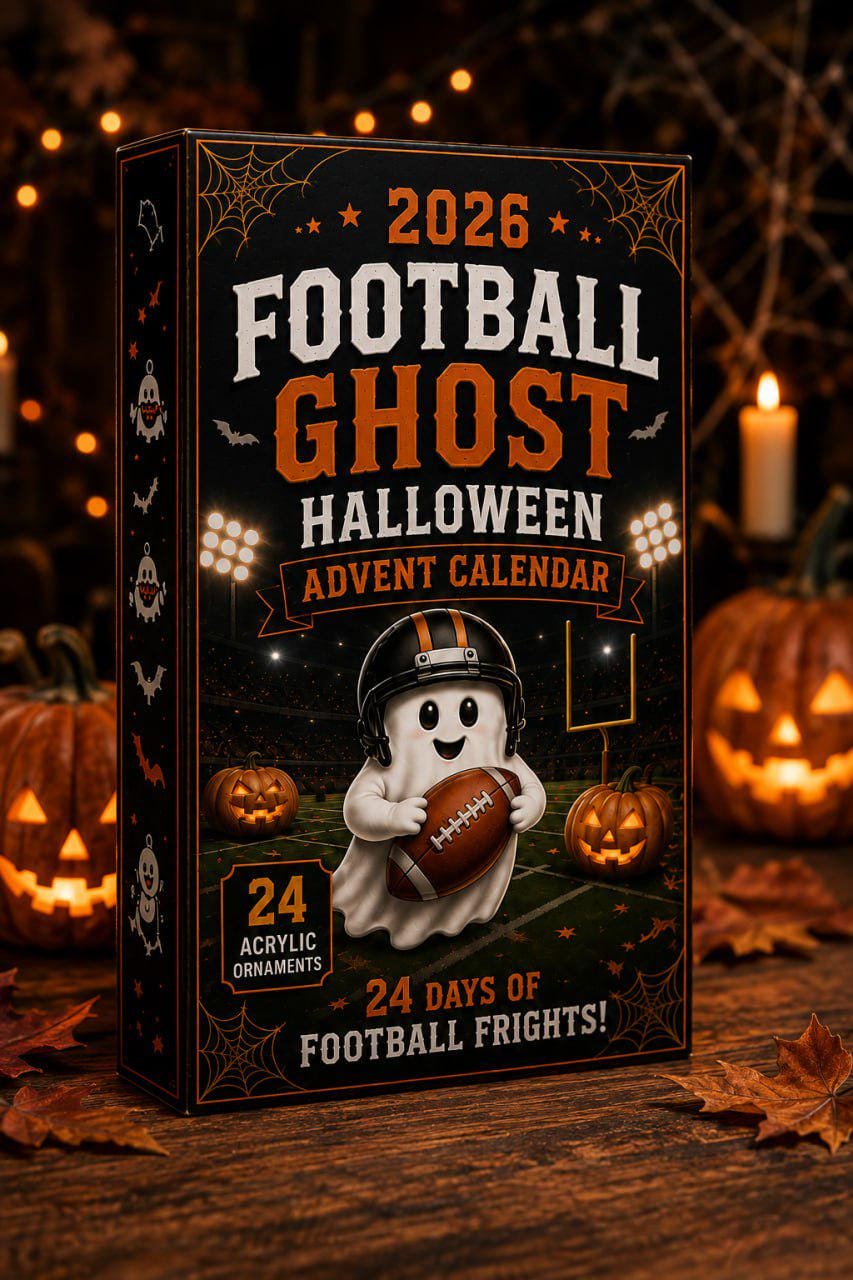 2026 Football Ghost Halloween Advent Calendar: 24 Ornaments