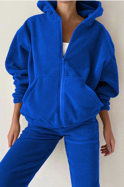 Fleece Full Zip Hoodie Jogger Set
