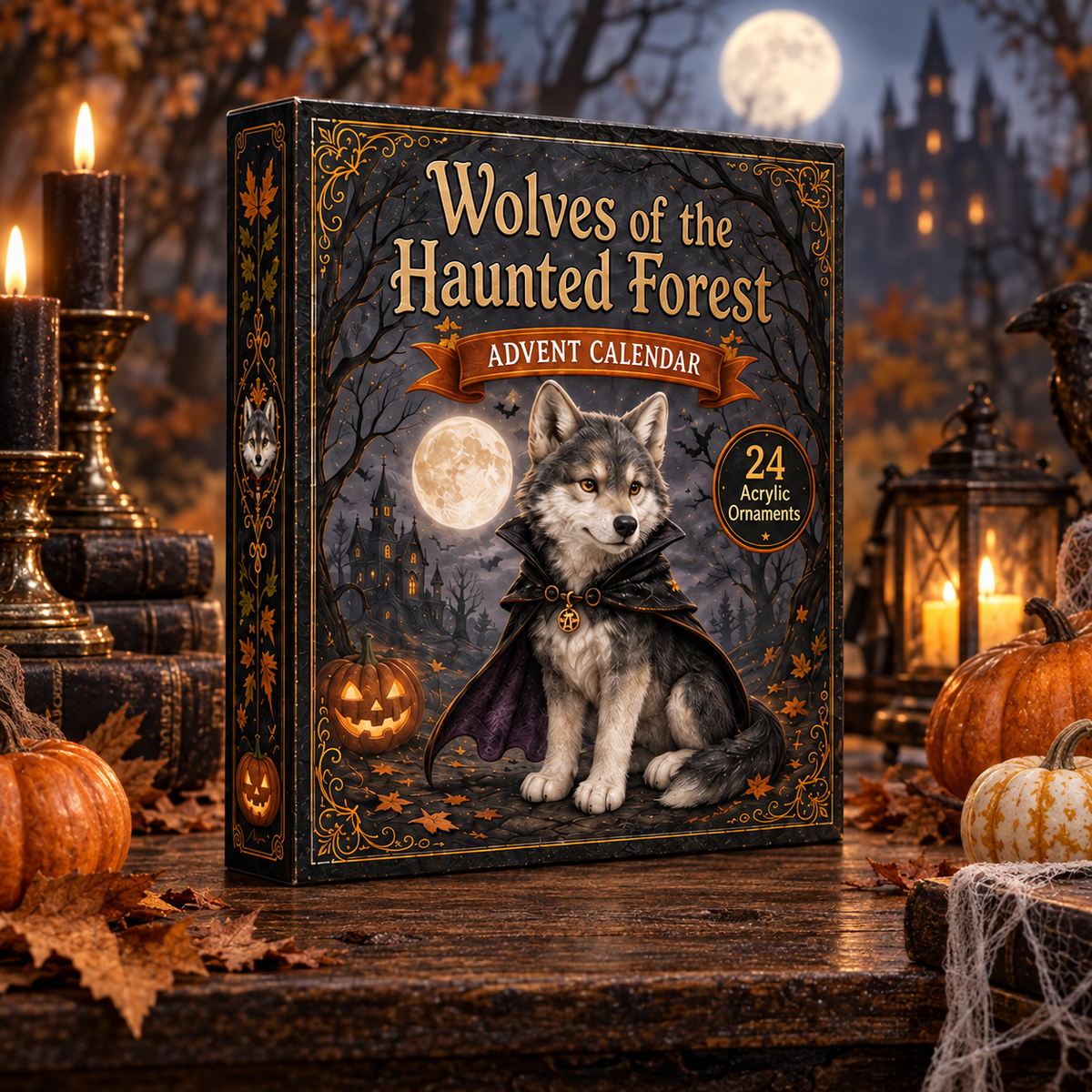 Woodland Wolf Advent Calendar 2026 - 24-Day Festive Countdown, Acrylic Charms Blind Box - Gift For Wolf Lovers