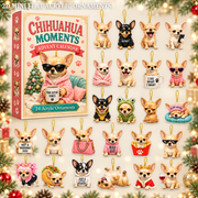 Chihuahua Meme Advent Calendar 2026 - 24-Day Festive Countdown, Acrylic Charms Blind Box - Gift For Chihuahua Lovers