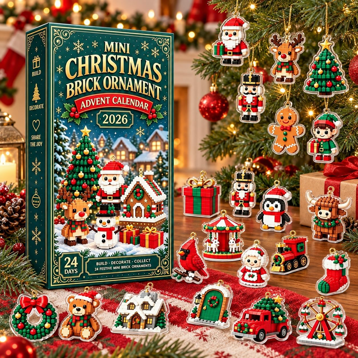24-Day Mini Christmas - Flat Ornament Advent Calendar