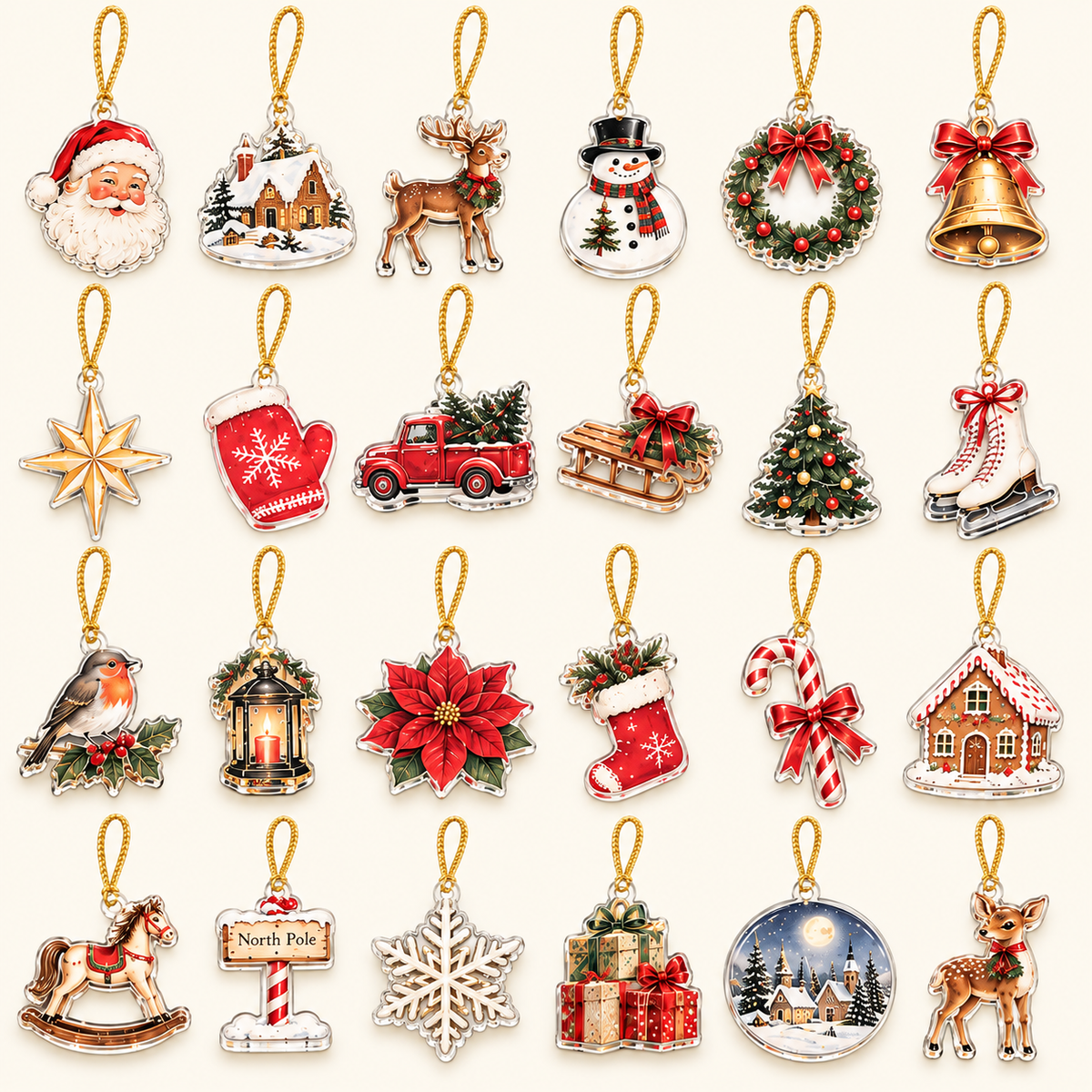 2026 Christmas Advent Calendar with 24 Mini Ornaments, 24 Days of Christmas Countdown Calendar, Festive Holiday Keepsake Decorations, Christmas Gift for Kids, Families & Ornament Lovers