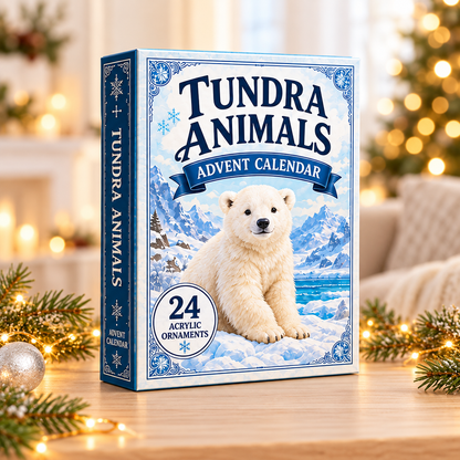 Tundra Animals World Advent Calendar 2026 - 24-Day Festive Countdown, Acrylic Charms Blind Box - Gift For Animal Lovers