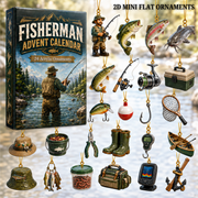 Fisherman Advent Calendar 2026 - 24-Day Festive Countdown, Acrylic Charms Blind Box - Gift For Fishing Lovers
