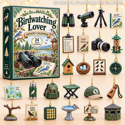 Birdwatching Lover Advent Calendar 2026 - 24-Day Festive Countdown, Acrylic Charms Blind Box - Gift For Outdoor Hobby Lovers