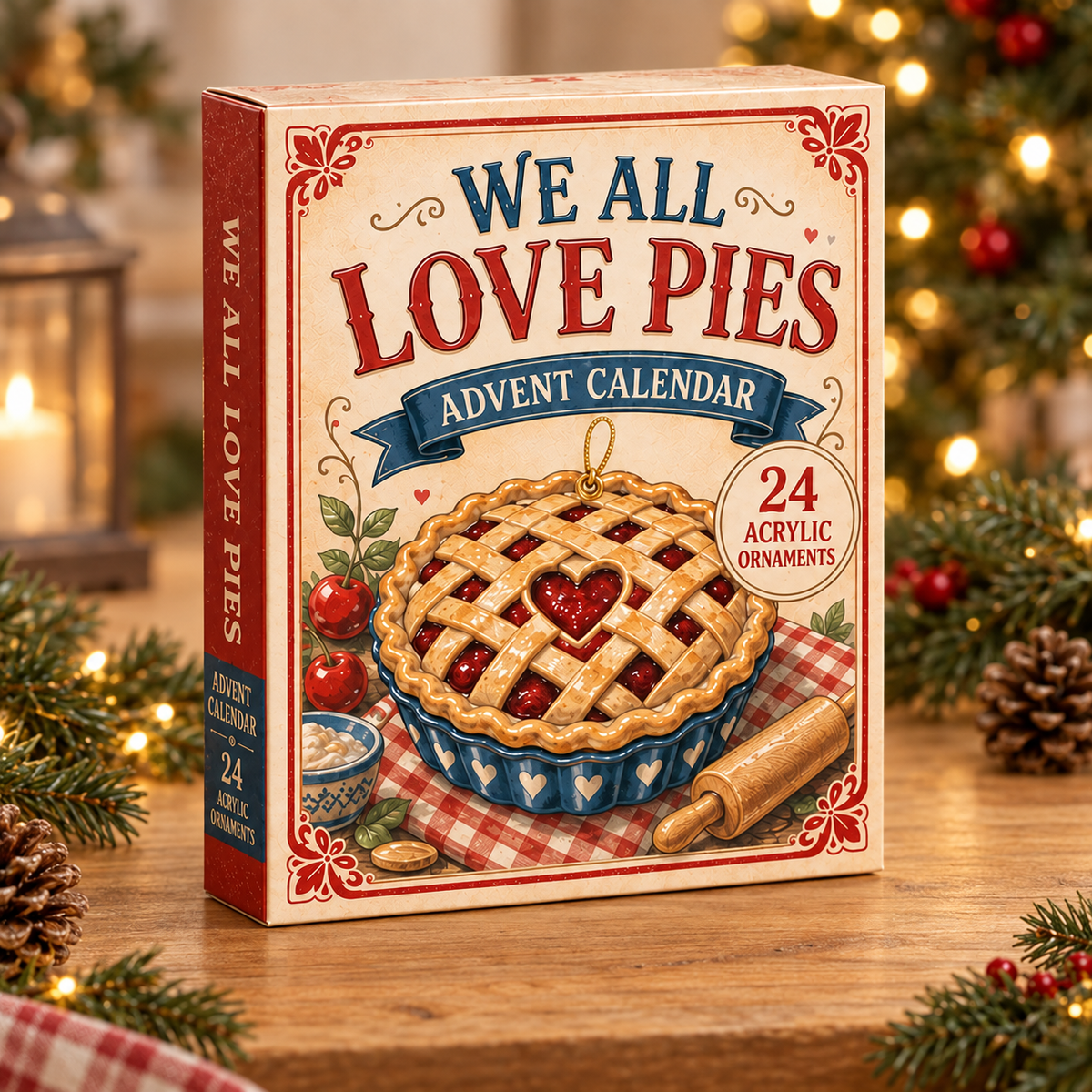 Pie Party Advent Calendar 2026 - 24-Day Festive Countdown, Acrylic Charms Blind Box - Gift For Bakers