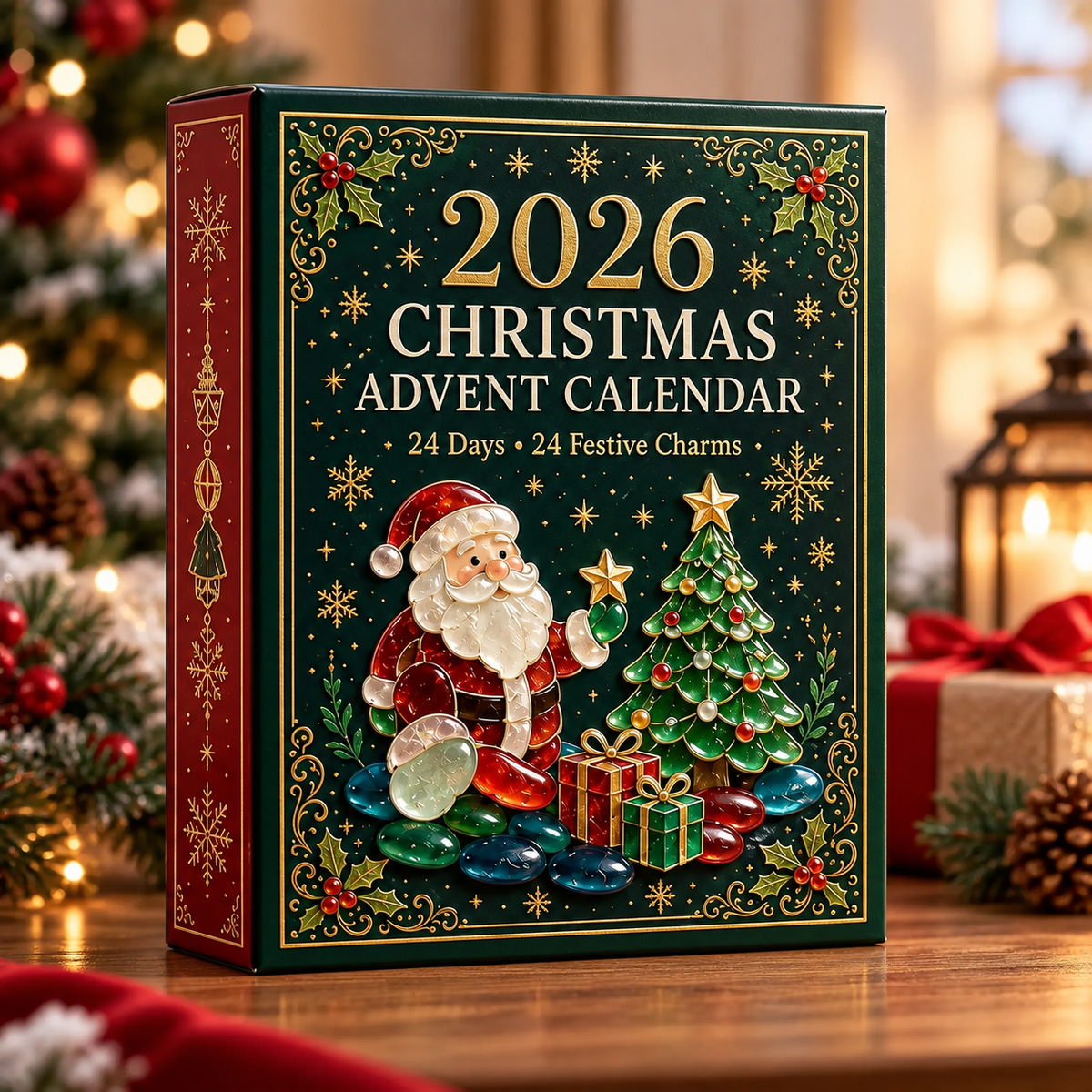 Christmas Advent Calendar 2026, 24-Day Countdown with Festive Hanging Charms, Holiday Ornament Gift Set