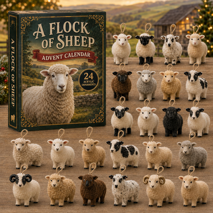 Sheep Collection Advent Calendar 2026 - 24-Day Festive Countdown, Acrylic Charms Blind Box - Gift For Farm Lovers