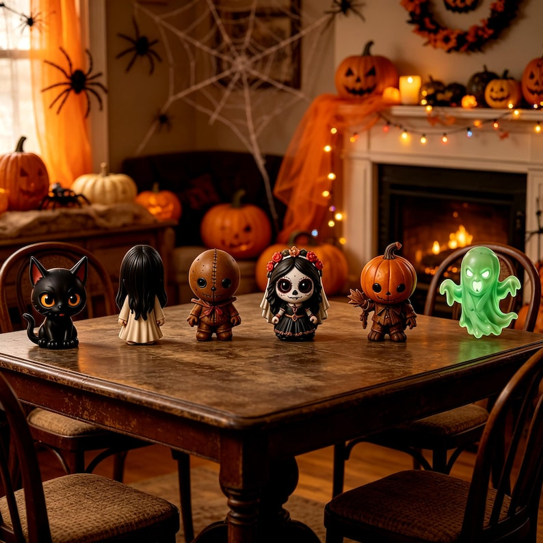 Halloween Box Advent Calendar 24 Days Horror Mini Figurines Countdown Box, Spooky Movie Character Toy Blind Box, Halloween Gift for her