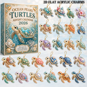 Pearl Sea Turtle Voyage Advent Calendar 2026 - 24-Day Festive Countdown, Acrylic Charms Blind Box - Gift For Turtle Lovers