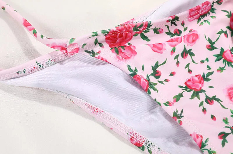 Women's Printed Strap Two-Piece Bikini Swimsuit