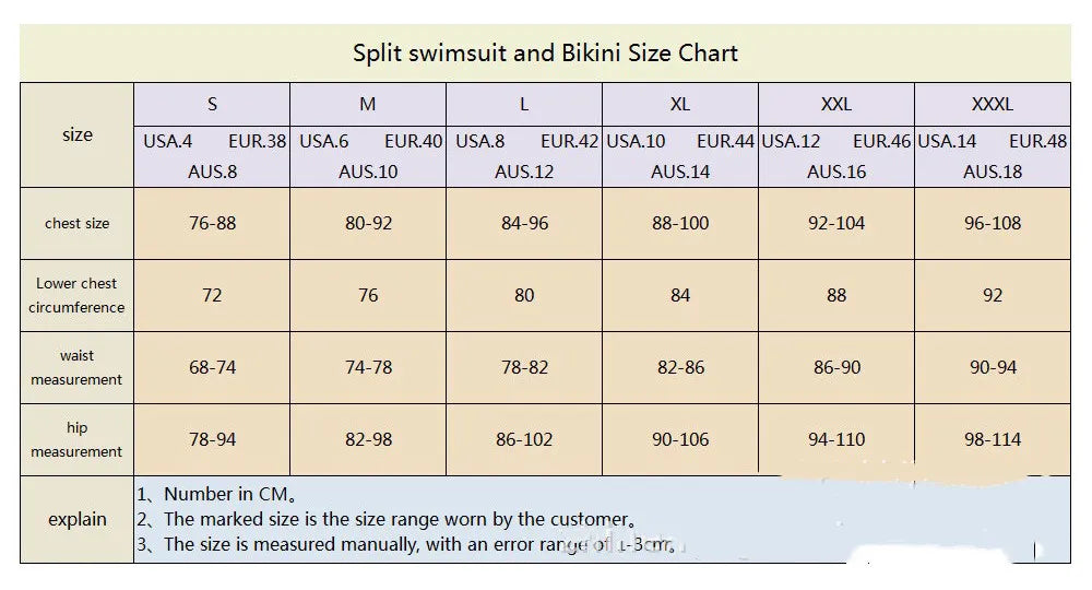 Women's Mesh Rope 3-Piece Colorful Bikini Swimsuit