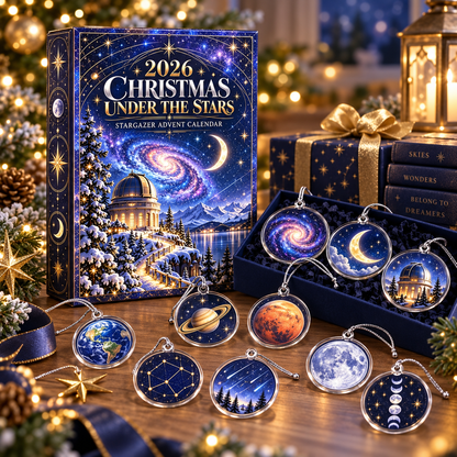 2026 Christmas Under The Stars Stargazer Advent Calendar With Celestial Ornaments, Unique Space Theme Holiday Countdown Gift