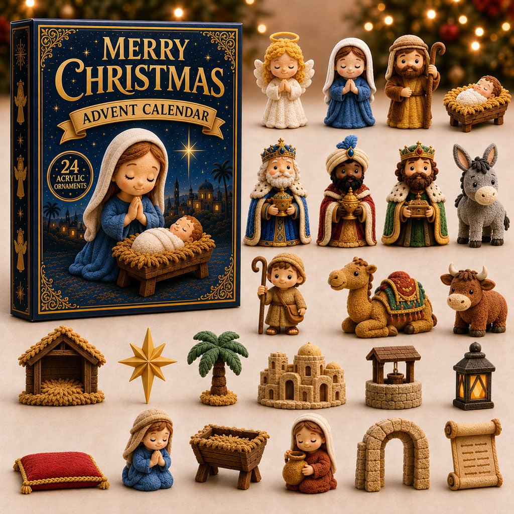 Holy Night Advent Calendar 2026 - 24-Day Festive Countdown, Acrylic Charms Blind Box - Gift For Religious Collectors