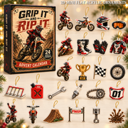 Motocross Action Advent Calendar 2026 - 24-Day Festive Countdown, Acrylic Charms Blind Box - Gift For Motor Lovers