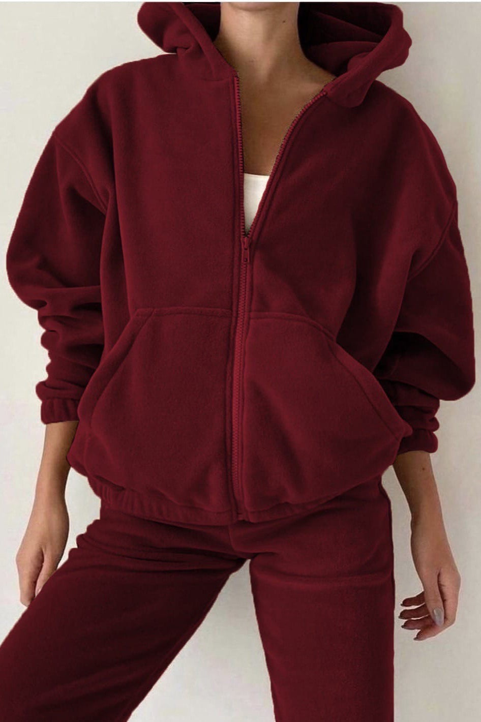 Fleece Full Zip Hoodie Jogger Set