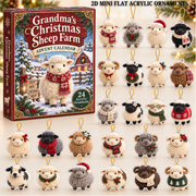 Grandmas Christmas Sheep Farm Advent Calendar 2026 - 24-Day Festive Countdown, Acrylic Charms Blind Box - Gift For Grandchildren, Kid