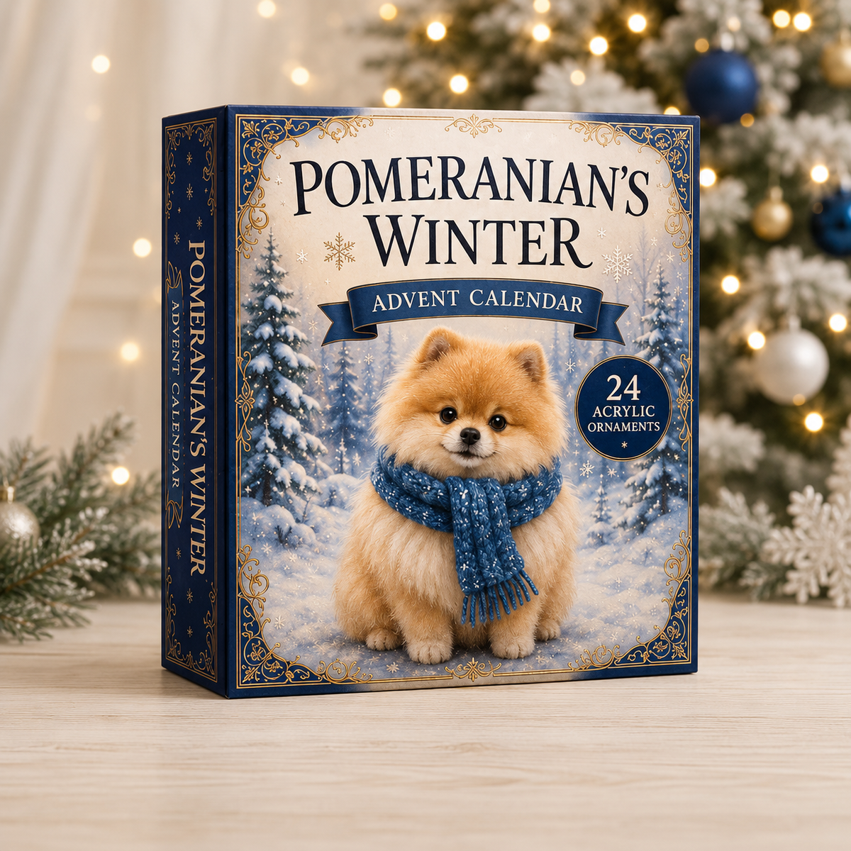 Winter Pomeranian Advent Calendar 2026 - 24-Day Festive Countdown, Acrylic Charms Blind Box - Gift For Dog Lovers