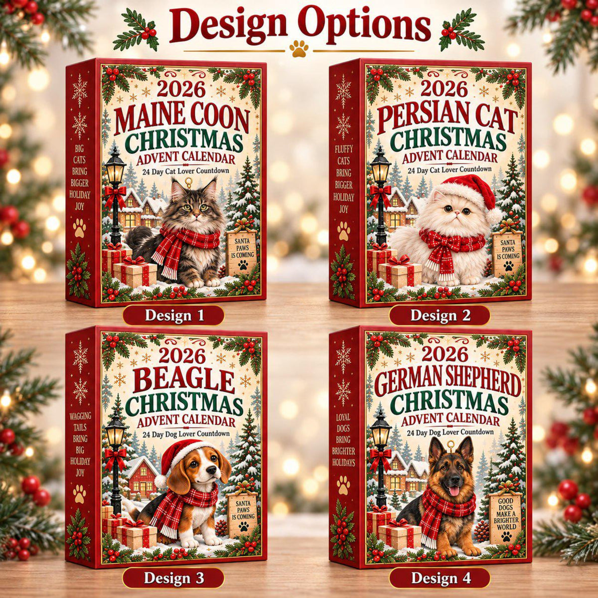 24 Days Pet Lover Advent Calendar 2026, Dog and Cat Christmas Charm Set, Puppy Kitty Blind Box Countdown, Pet Owner Gift