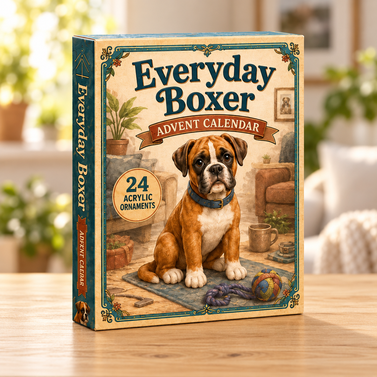 Everyday Boxer Advent Calendar 2026 - 24-Day Festive Countdown, Acrylic Charms Blind Box - Gift For Boxer Lovers