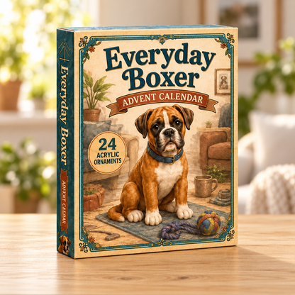 Everyday Boxer Advent Calendar 2026 - 24-Day Festive Countdown, Acrylic Charms Blind Box - Gift For Boxer Lovers