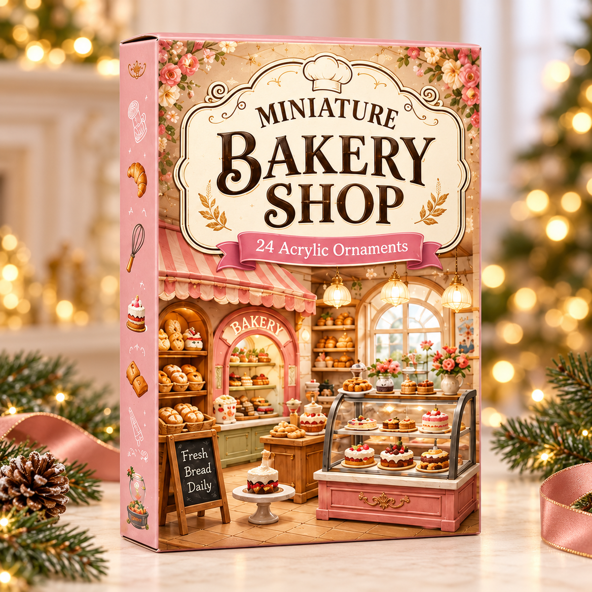 Miniature Bakery Shop Advent Calendar 2026 - 24-Day Festive Countdown, Acrylic Charms Blind Box - Gift For Baking Lovers