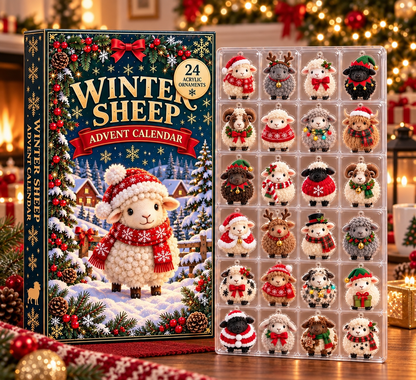 Sheep Advent Calendar 2026, 24 Acrylic Christmas Ornaments, Cute Holiday Countdown, Farm Animal Keepsake Set, Kids Christmas Gift, GIFT 2026