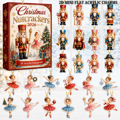 Nutcrackers & Ballerinas Advent Calendar 2026 - 24-Day Festive Countdown, Acrylic Charms Blind Box - Gift For Family & Friends
