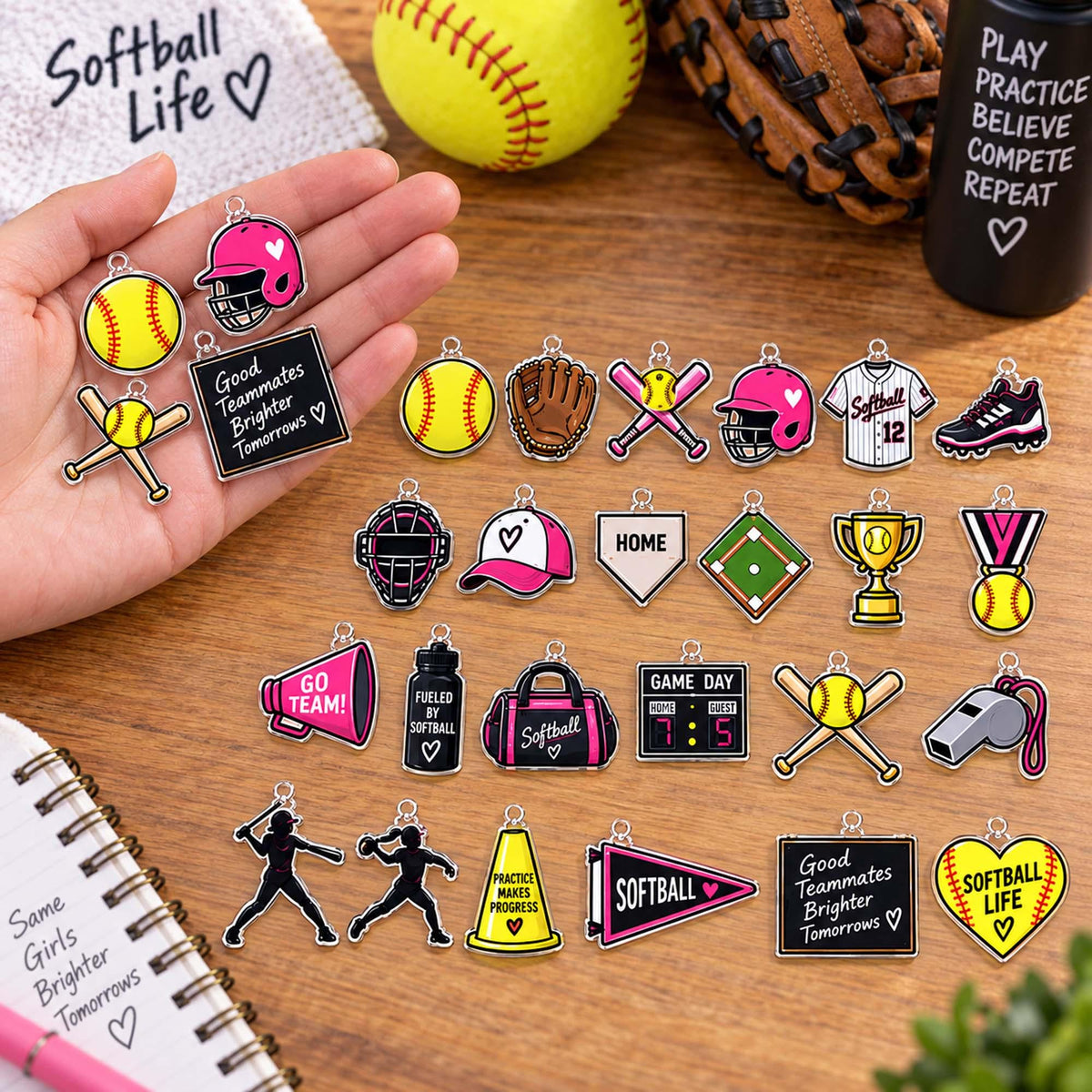 Personalized Softball Advent Calendar 2026, Custom Softball Blind Box, 24 Day Christmas Countdown with Softball Tokens, Xmas Countdown Gifts