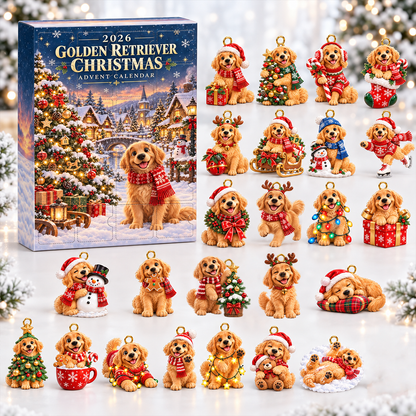 Christmas Golden Advent Calendar 2026 - 24 Day Spirits Countdown, Acrylic Charms Blind Box - Gift For Family