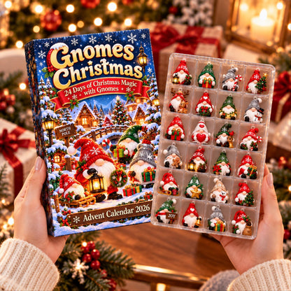 Gnome Advent Calendar 2026, 24 Piece Gnome Ornament Set, Gnome Blind Box Advent Calendar, Cute Gnome Countdown Gift for Home Decor