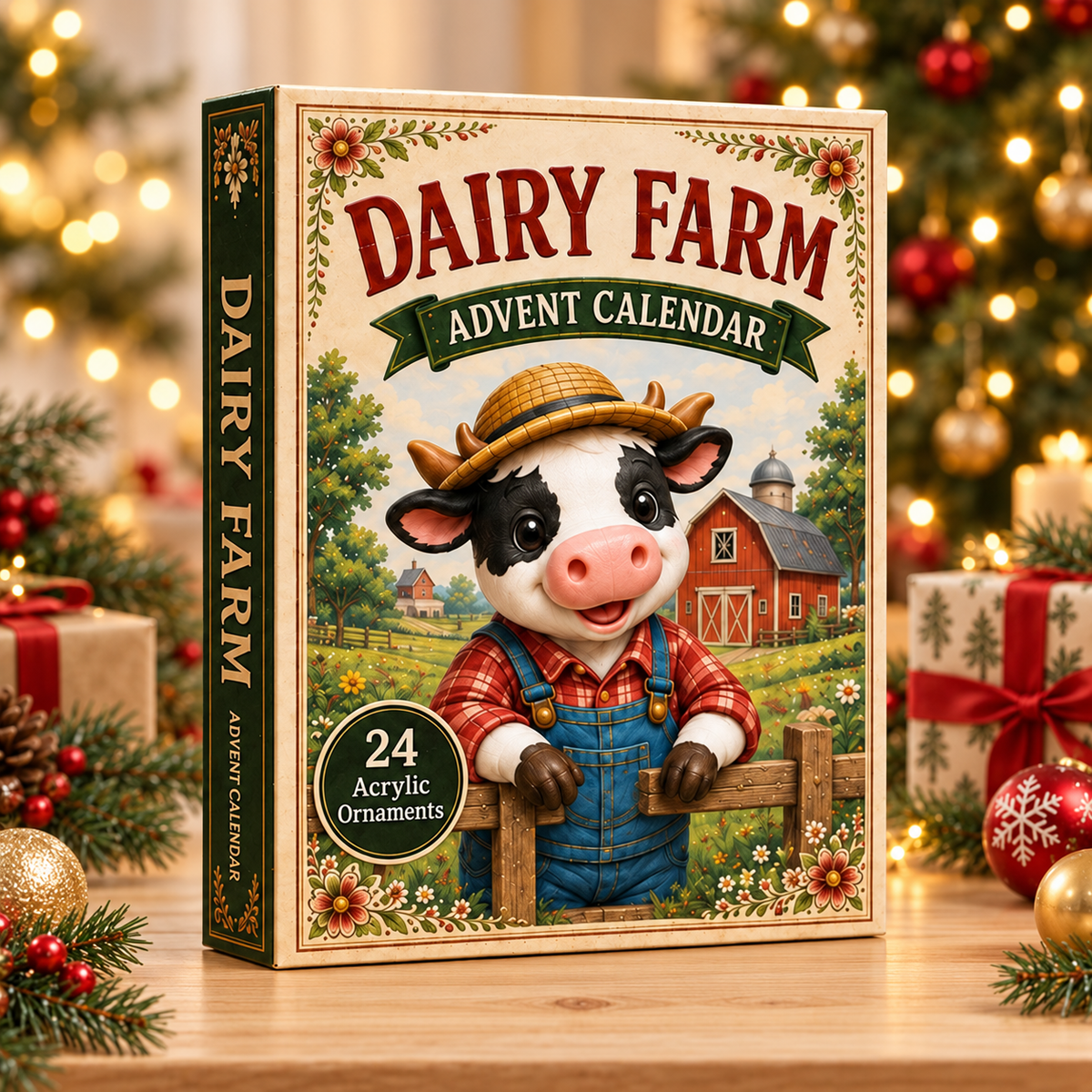 Dairy Farm Advent Calendar 2026 - 24-Day Festive Countdown, Acrylic Charms Blind Box - Gift For Farmer