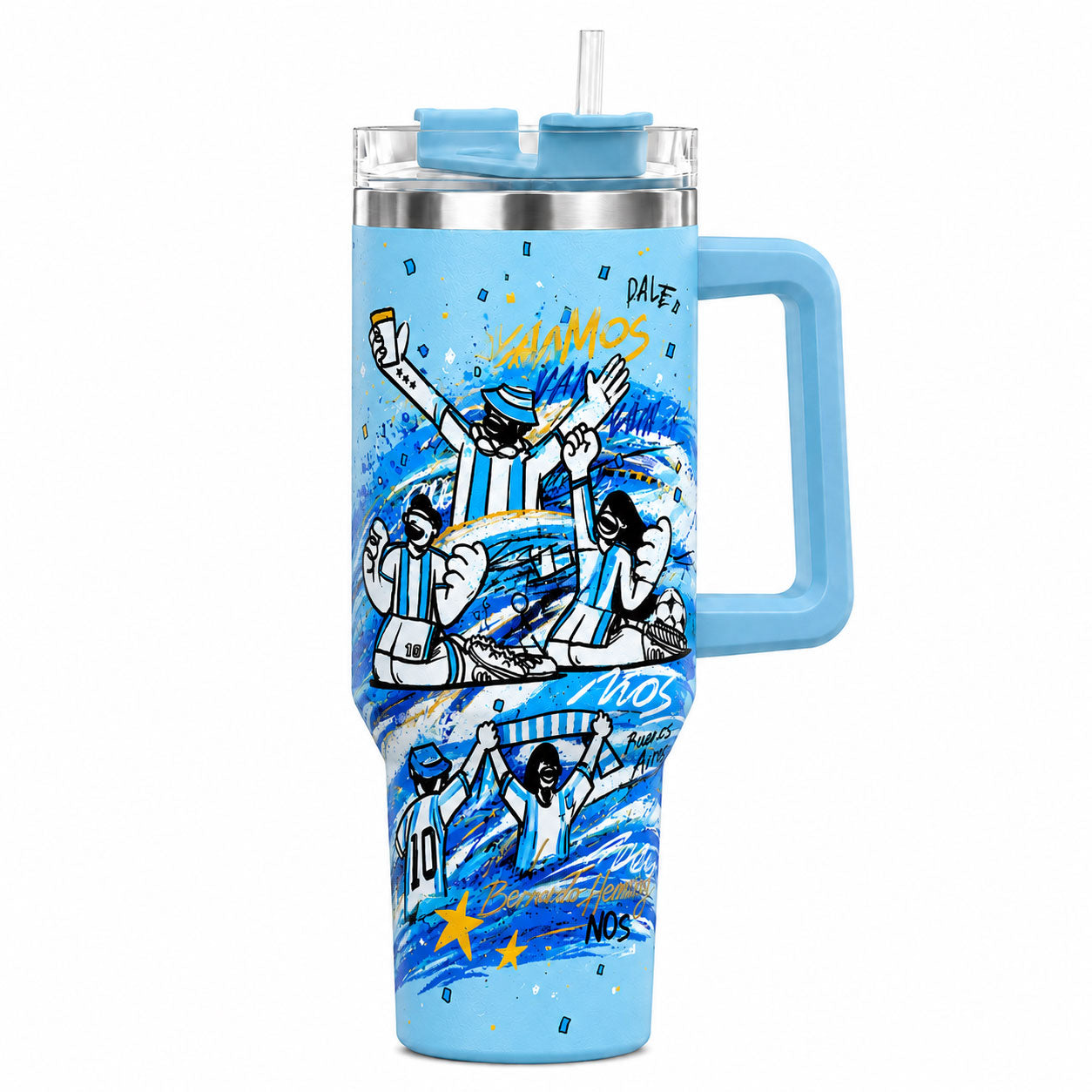 Vamos Argentina Soccer Fan Tumbler Mug 40oz