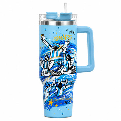 Vamos Argentina Soccer Fan Tumbler Mug 40oz