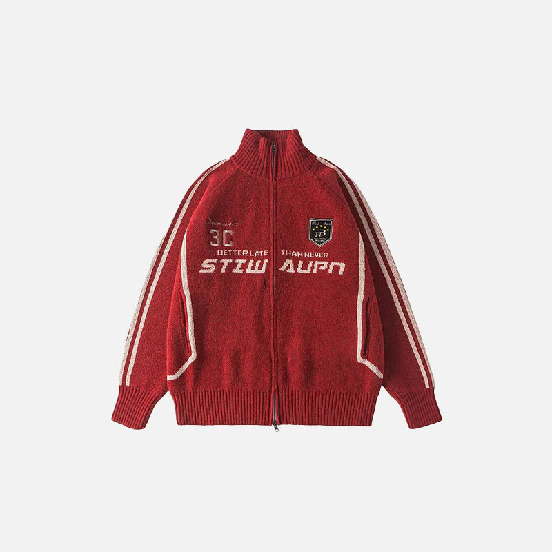 Retro Sports Zip-Up Sweater
