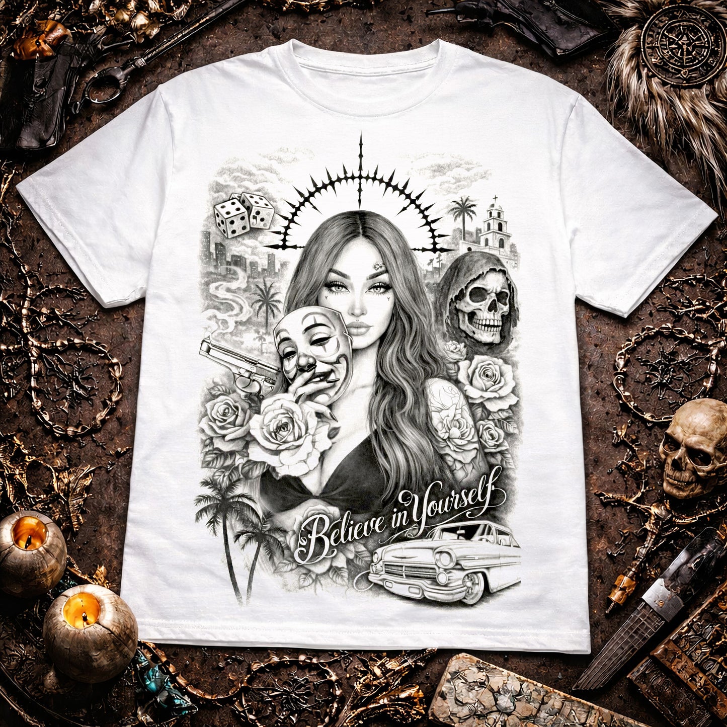 Believe in Yourself Chicano Style Graphic Tee
