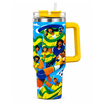 Vibrant Football Fan Art Travel Tumbler 40oz