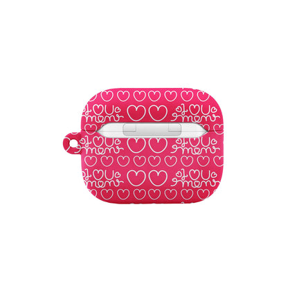 Pink Heart Pattern Gift Mother Day AirPods Case
