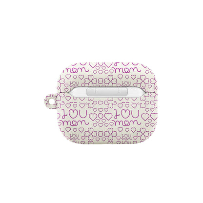 I Heart Mom Pattern Protective AirPods Case