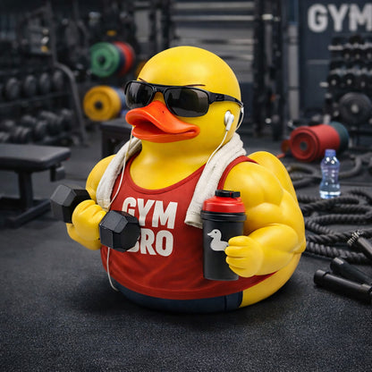 Muscular Gym Bro Rubber Duck Toy