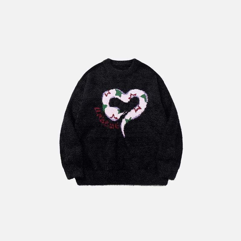 Heart Serpent Knit Sweater