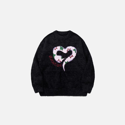 Heart Serpent Knit Sweater