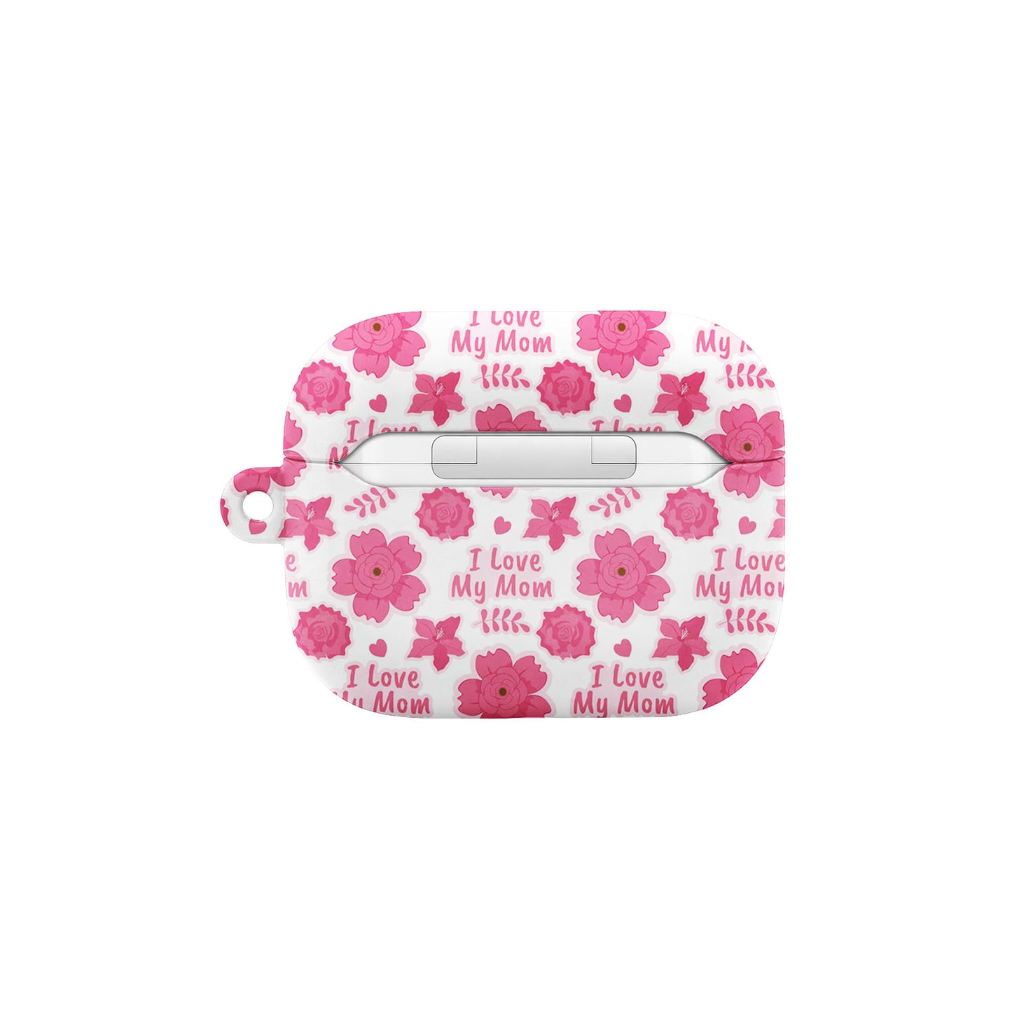 I Love My Mom Pink Floral Earbud Airpod Case