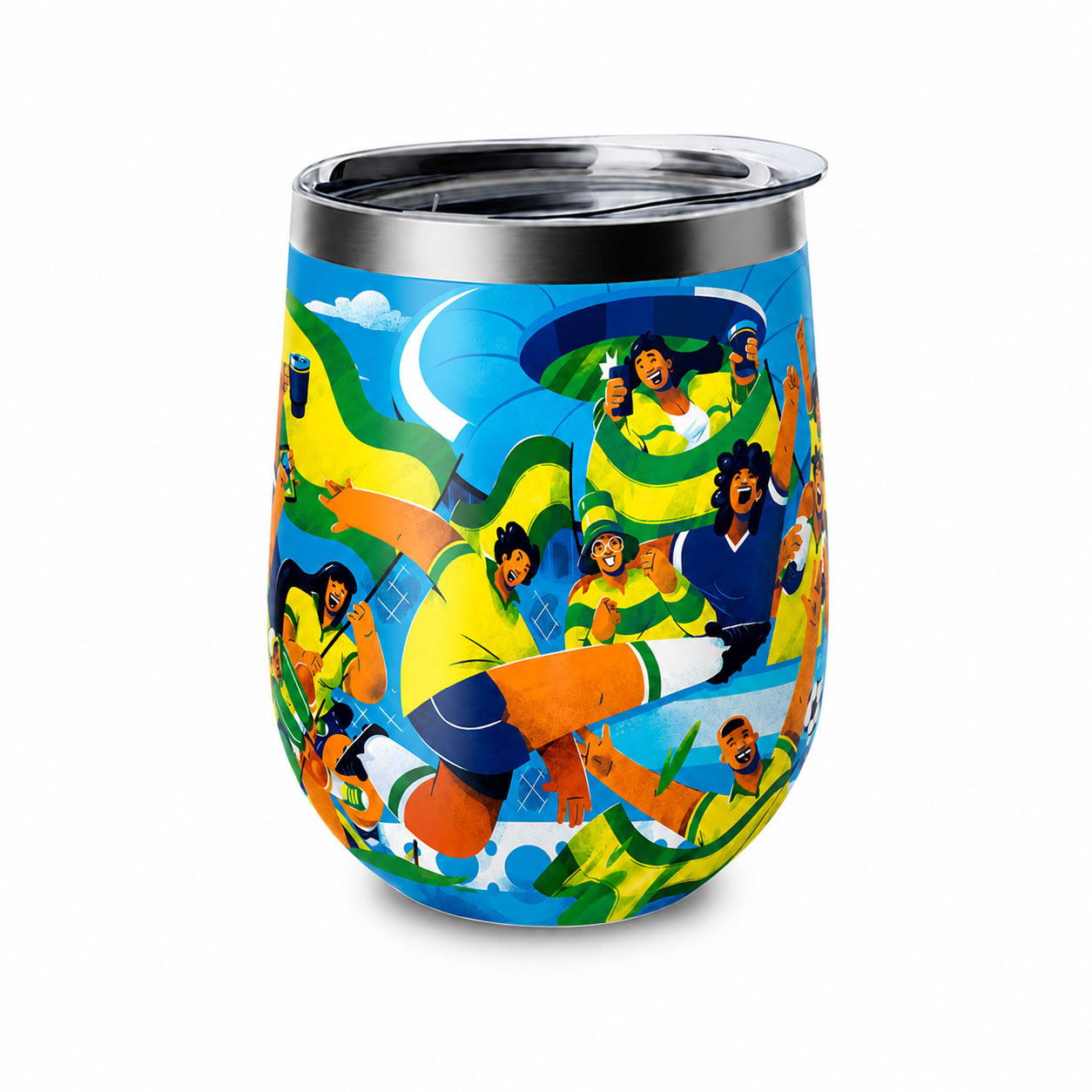 Brazil Football Insulated Wine Tumbler