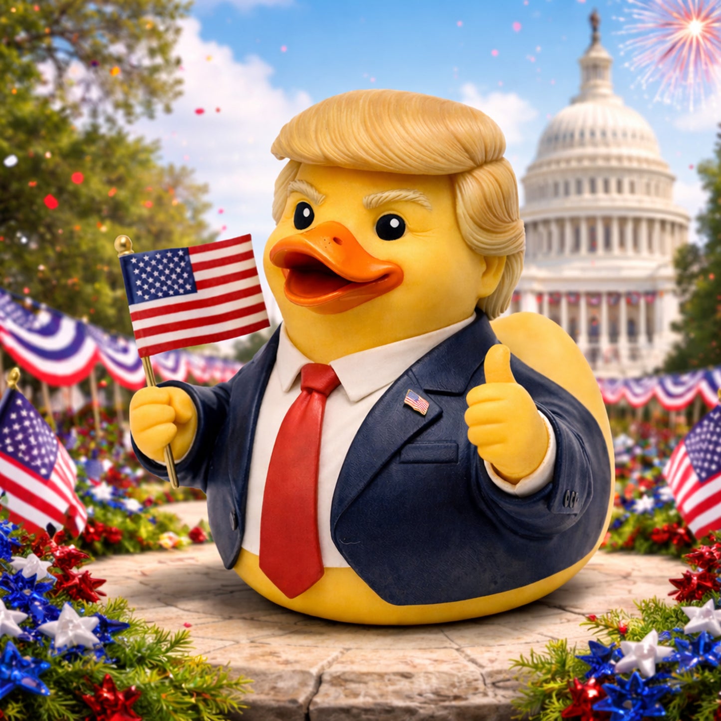 Presidential American Trump Rubber Duck Figure