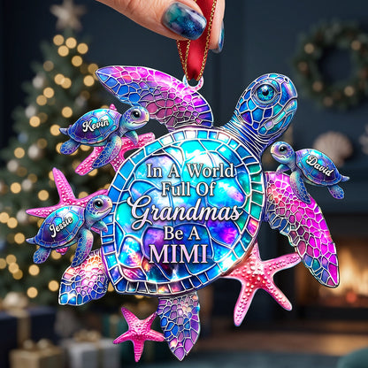 Grandma Turtle Christmas Ornament - Personalized Gifts For Grandma 04huta240826
