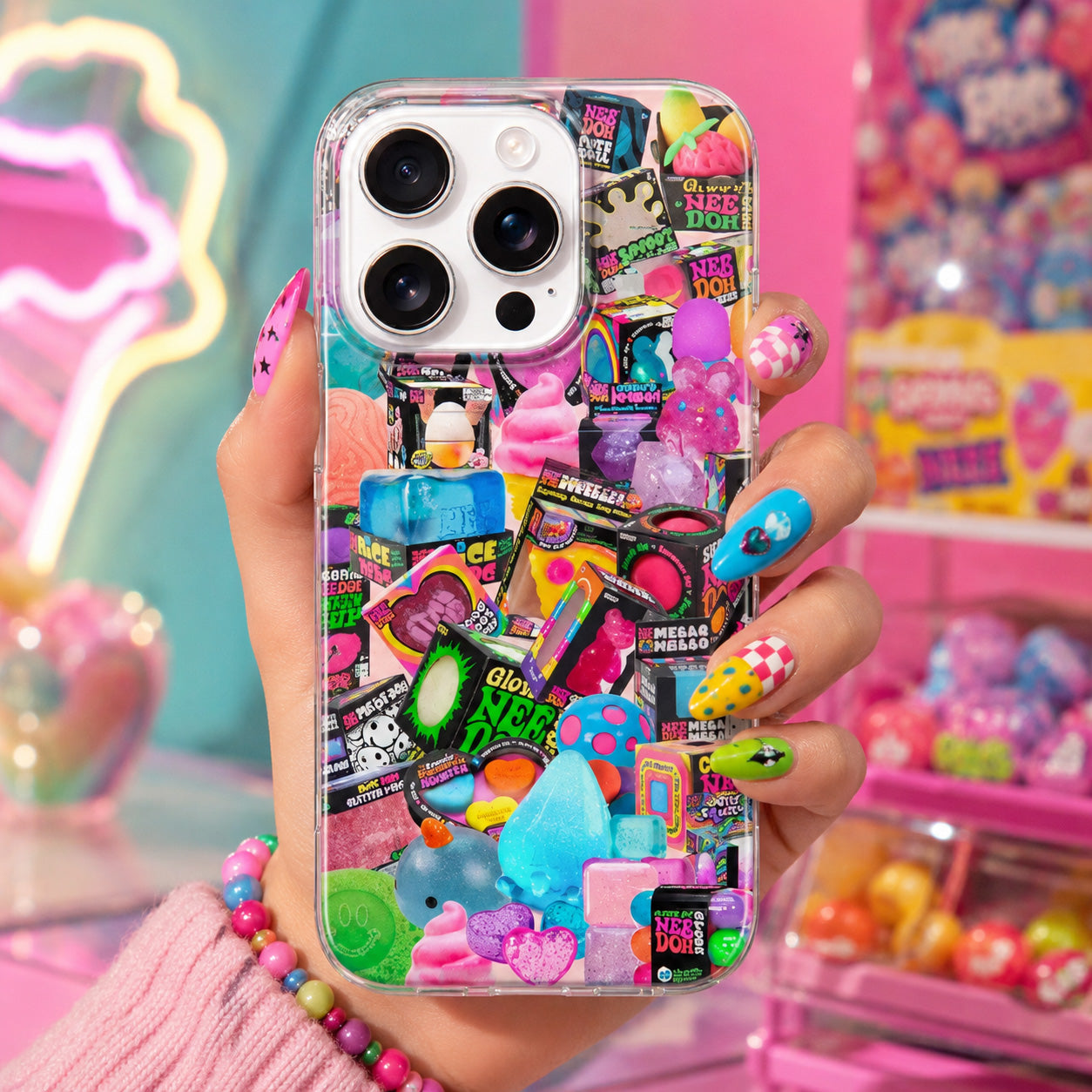 NeeDoh Stress Ball Toys Collage Phone Case