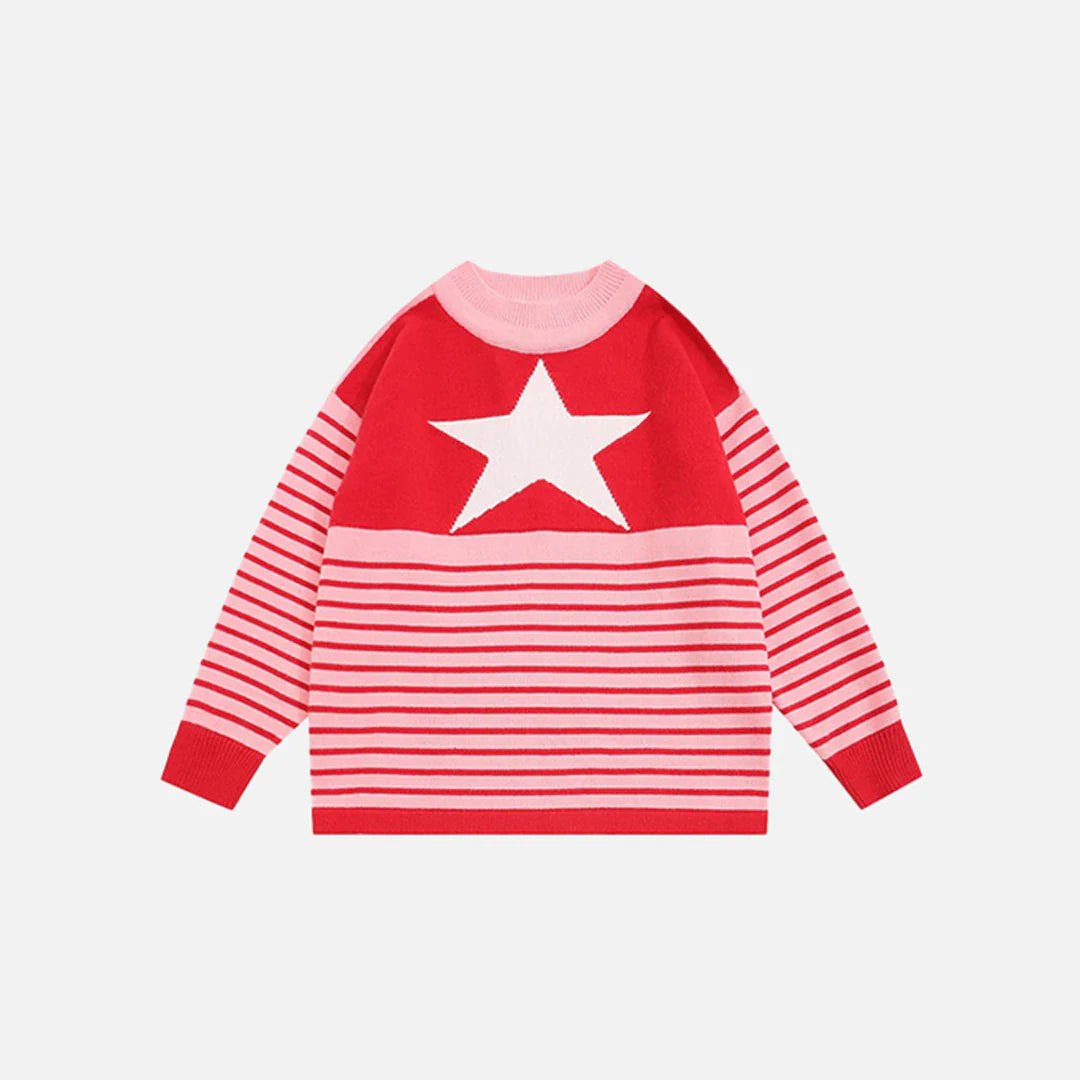 Y2K Star Stripes Perfect Sweater