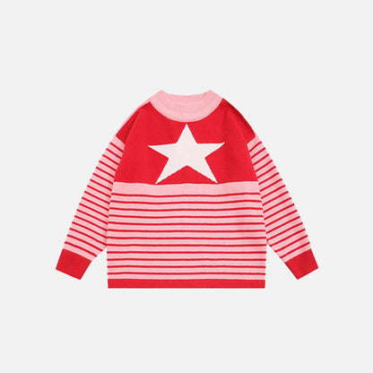 Y2K Star Stripes Perfect Sweater